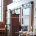 Porte en bois moderne avec portes en verre à 4 panneaux de verre